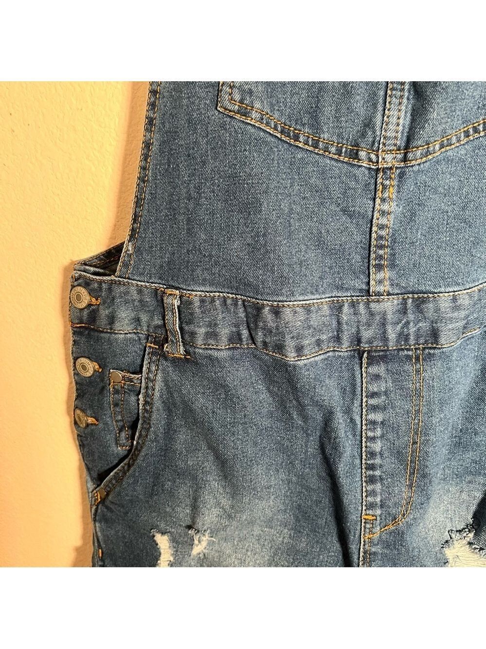 Love Tree Denim Short Overalls - Picture 3 of 16